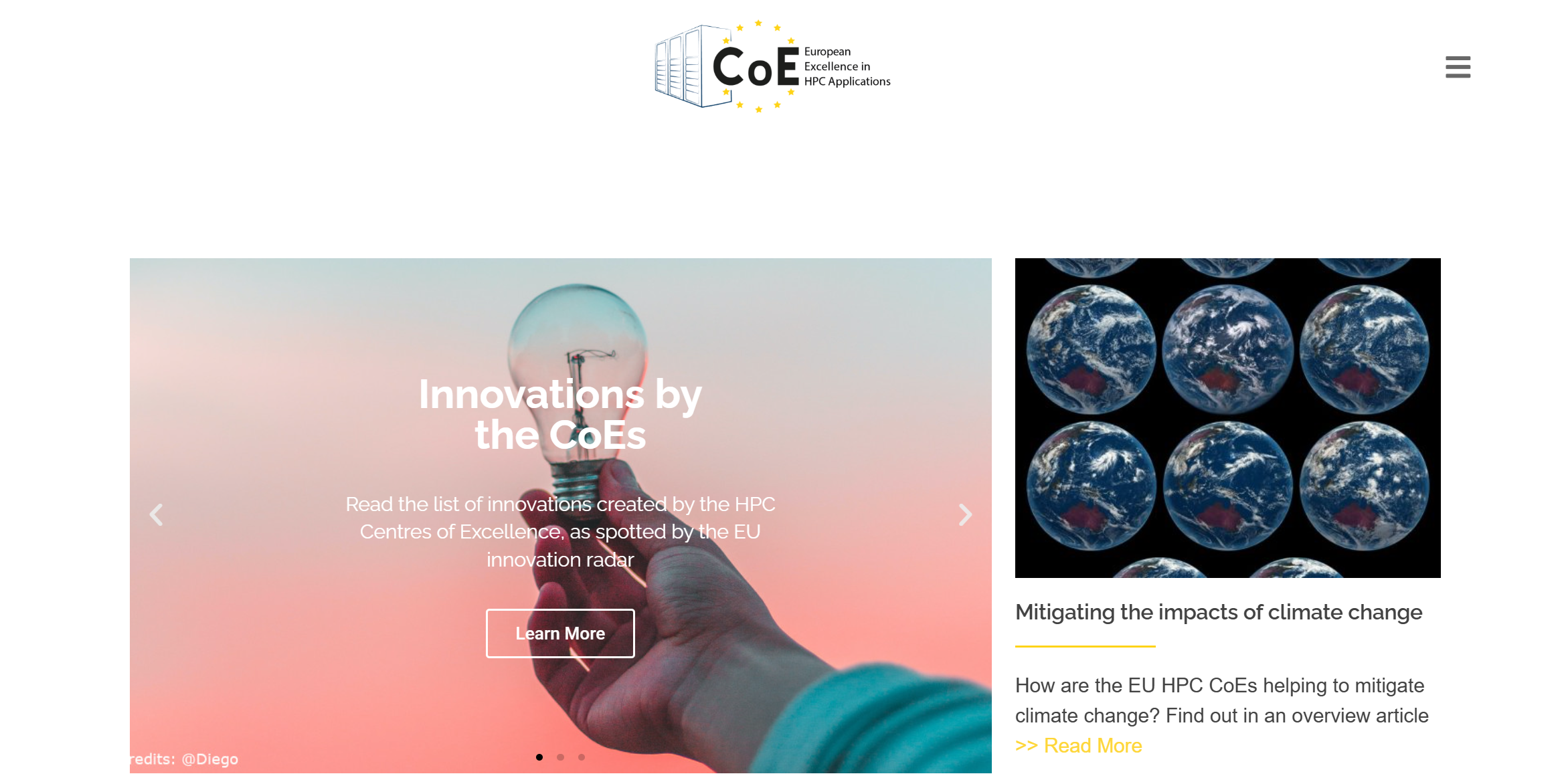 The view of the HPC CoE Portal (www.hpccoe.eu)