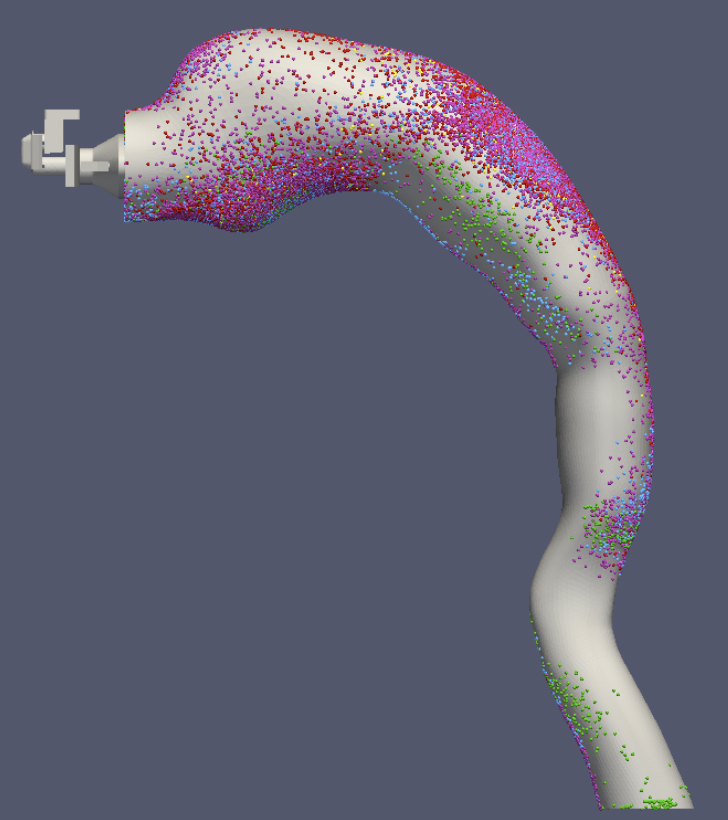 Particle deposition on semi-realistic mouth-throat model