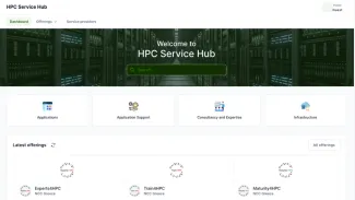 Screenshot Startseit HPC Service Hub