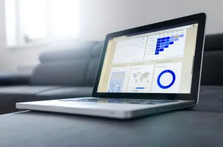 notebook screen with diagrams