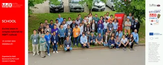 Aeral view of the participants and organizers of the school. Group photo.