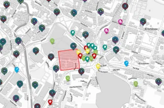 Display of map visualisation of tool