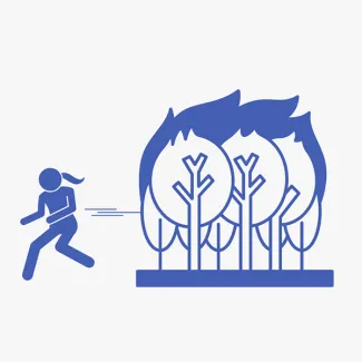 Wildfires use case stylized graphic