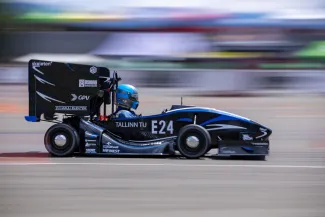 A race car developed by Formula Student Team Tallinn