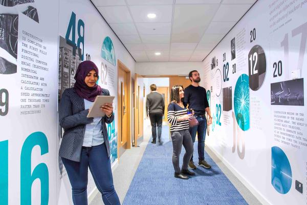 A busy corridor at the Hartree Centre