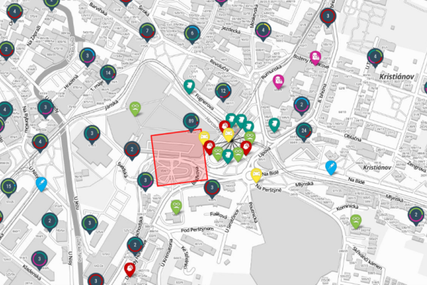 Display of map visualisation of tool