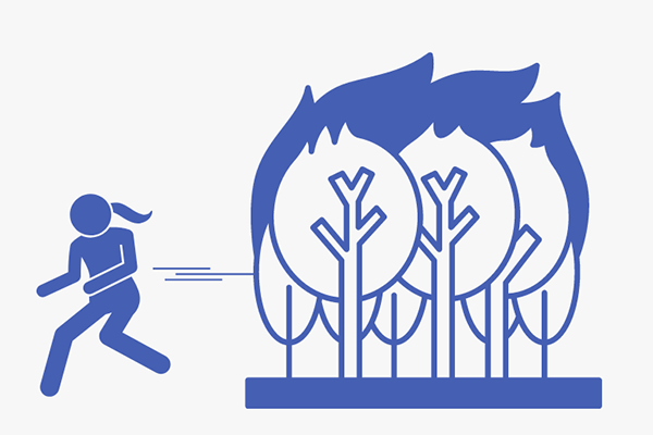 Wildfires use case stylized graphic